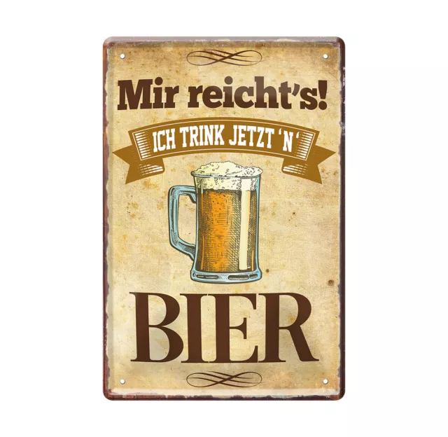 Bier Retro Deko Blechschild Geschenkidee Kneipe Bar Pub Party 20x30cm A0677