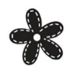 Dini Design Gummistempel 353 - Blume Garten Naht Pflanze Punkt Rund Groß Natur
