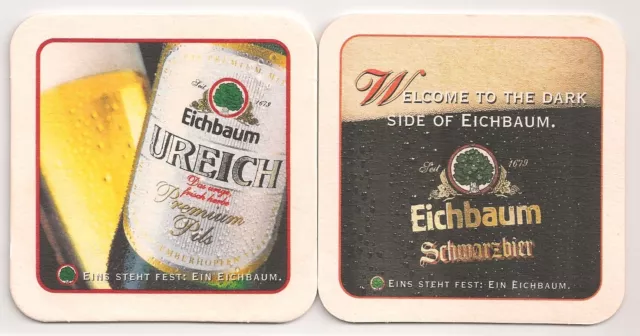 Eichbaum, Mannheim - Bierdeckel "Ureich Premium Pils - Eichbaum Schwarzbier"