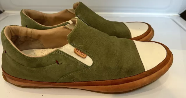 FOSSIL SLIP ON men’s Size 9 Suede Shoes With Leather Accents and Rubber ...