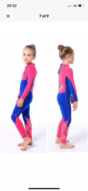New Neoprene 3mm Kids Girls Full Length Wetsuit Swim Surf Scuba Diving Suit