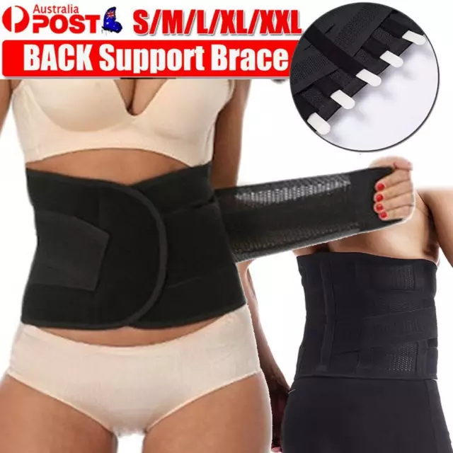 Lower Back Lumbar Support Belt Brace Strap Pain Relief Waist Trimmer Slimming AU