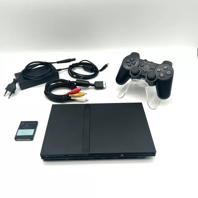 Sony Playstation 2 Slim Konsole schwarz (SCPH-75004) + Controller / Ps2 slim