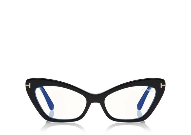 Tom Ford TF5643-B 001 Black Cat Eye Sunglasses Clip On's Plastic Frame 55-17-140