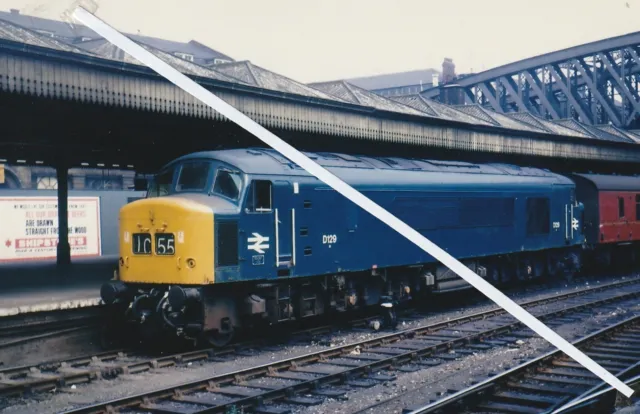 a view of class 45 D129 at nottingham station in 1968  (colour)