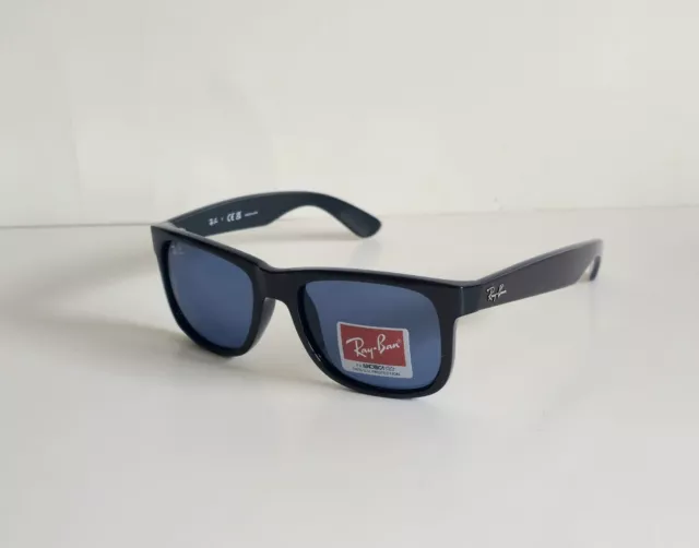 Ray Ban RB 4165 Justin 6470/80 Brown Metallic Frame Blue Lenses Sunglasses