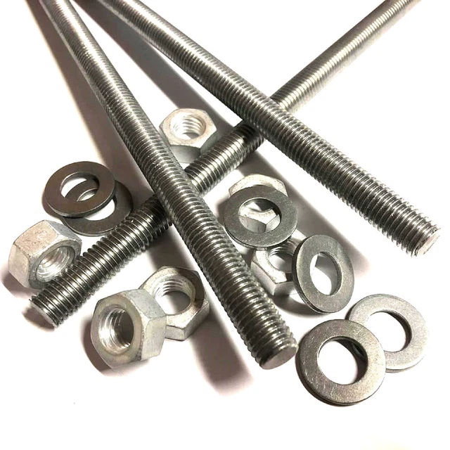 M4 M5 M6 M8 M10 ALUMINIUM Threaded Bar Rod Studs With or Without Nuts