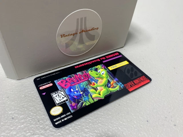 BRONKIE THE BRONCHIASAURUS (Super Nintendo) SNES Box and BRONKIE THE BRONCHIASAURUS (Super Nintendo) SNES Box and