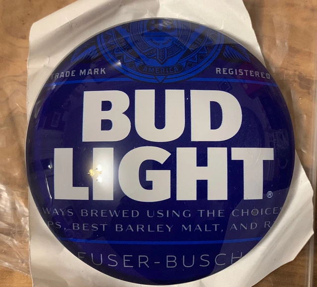 BUD LIGHT BEER Round Fish/Frog Eye Beer Pump Badge/Lens £9.99 PicClick UK