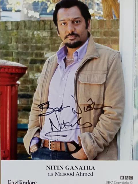 Eastenders, Masood Ahmed, Nitin Ganatra, Hand Signed Photo Card, Exc Cond.