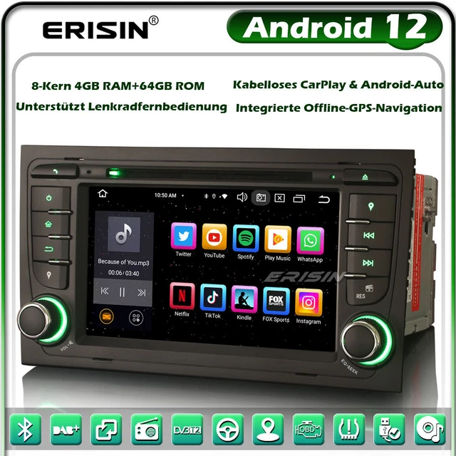 8-Kern 4G+64GB Android 12.0 Autoradio AUDI A4 S4 RS4 RNS-E SEAT EXEO BT 5.0 DAB+