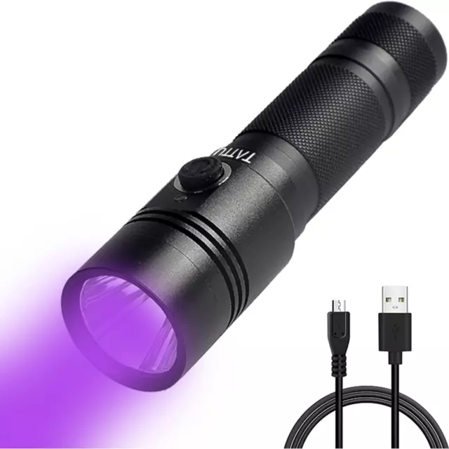 TATTU U1 UV Torch Rechargeable 395nm Black Light Flashlight Blacklight 5W LED