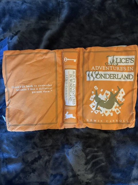THINK GEEK OLDE Book Pillow Alice’s Adventures in Wonderland Orange ...