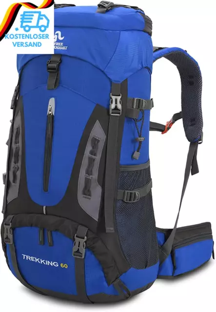 Bseash 60 L Wasserdichter Leichter Wanderrucksack Mit Regenschutz, Outdoor-Sport