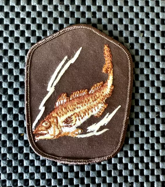 BASS ANGLERS SPORTSMAN SOCIETY SEW ON PATCH BASS FISHING ANGLER 3 1/4 x 3  1/2