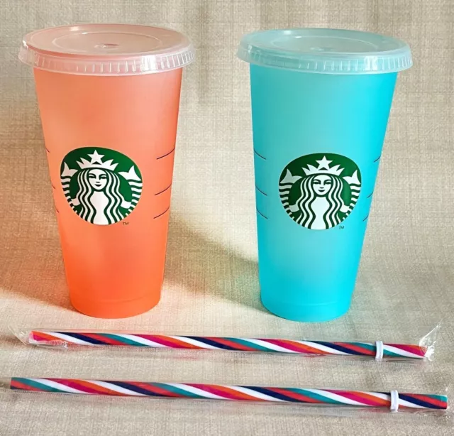 Starbucks JAPAN Set Of 2 2023 color changing Reusable Cold  Cup Tumbler Venti