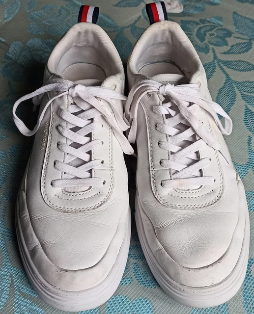 Scarpe sneakers Tommy Hilfiger pelle bianca tg. 43 capo usato solo in passerella