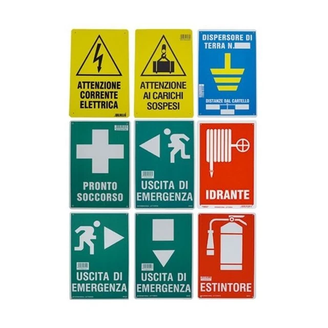 3 TARGHETTE ADESIVE "USCITA DI SICUREZZA" 10x23cm EMERGENZA SEGNALETICA - Foto 2