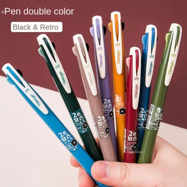 0.5MM 2 IN 1 Colored Pens Black Multicolor Gel Pens Fine Point Office  $25.07 - PicClick AU