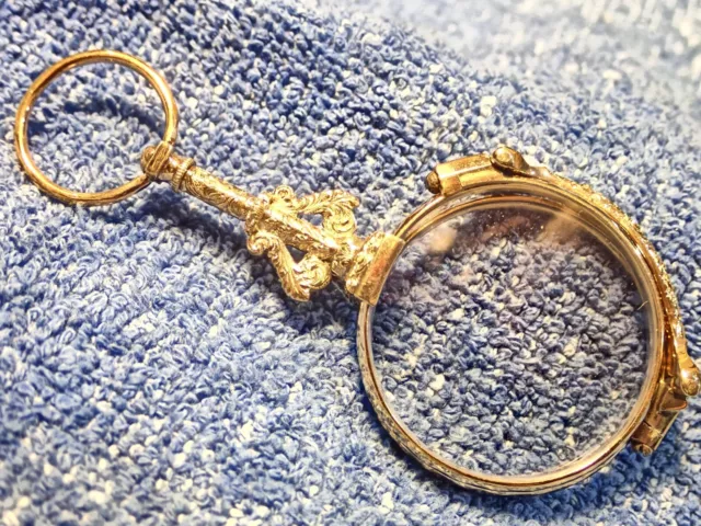 15K Solid Gold Regency Lorgnette Von Dollond London Romanesque Stil Fabulous