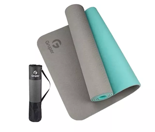 Gruper TPE Pro Yoga Mat. Eco Friendly, Non Slip Excerise Gym Mat With Carry Case