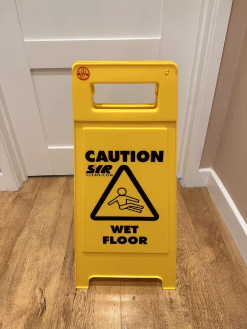 Caution Wet Floor Sign Cleaning In Progress Yellow Warning Cone Hazard Safety UK