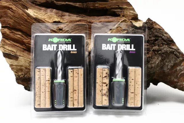 Korda Bait Drill 6mm 8mm inkl. Kork Sticks Karpfenangeln Auftriebskörper NEW OVP