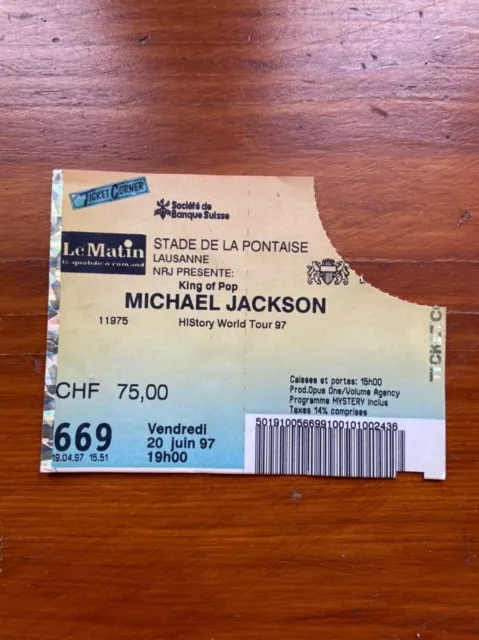 Billet de concert Michael Jackson - HIStory World Tour 97 - Lausanne