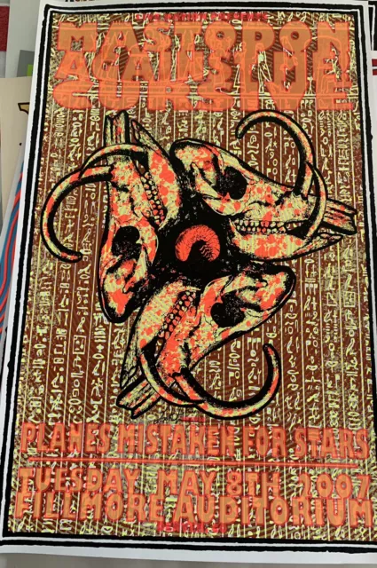 Mastodon Against Me! Cursive Silkscreen Concert Poster By L Kuhn, Signed