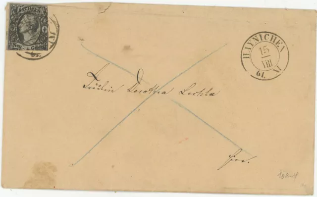 Altdeutschland Sachsen Orts Brief Hainichen 1861