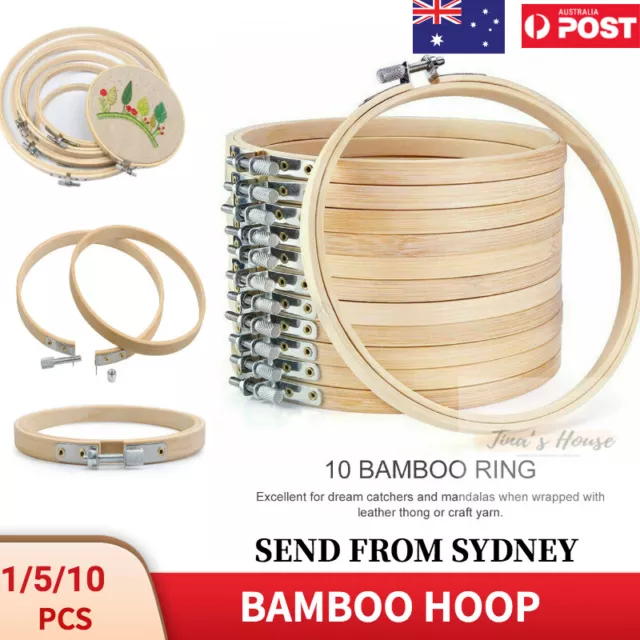 5/10Pcs Bamboo Embroidery Hoops Ring Sewing Frame Cross Stitch Craft Wedding DIY