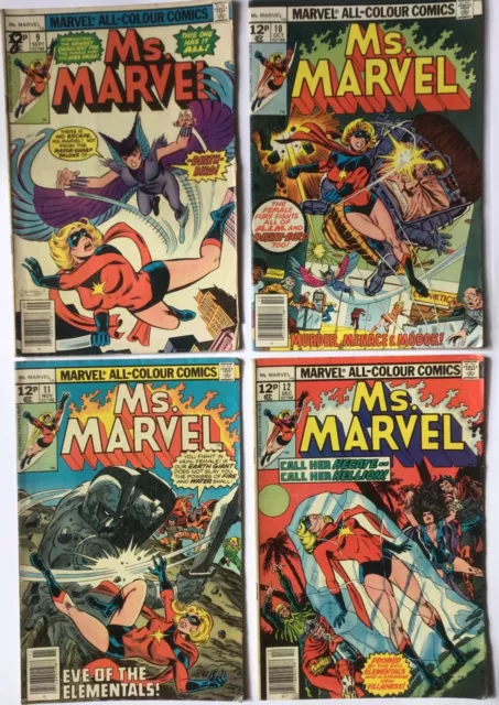 ‘MS.MARVEL’ MARVEL COMICS LOTx4 #’s 9, 10, 11 &12 ‘CHRIS CLAREMONT’ FREE UK P&P!