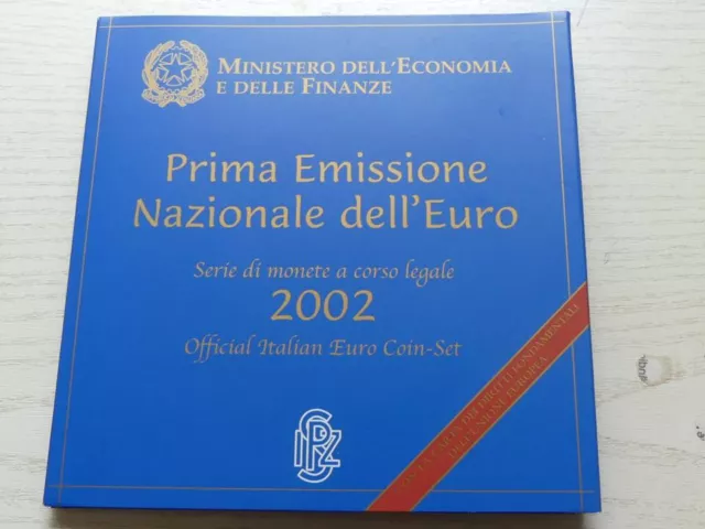 KMS  Kursmünzensatz Italien Erster Euro-Satz 2002 „Dante Alighieri“