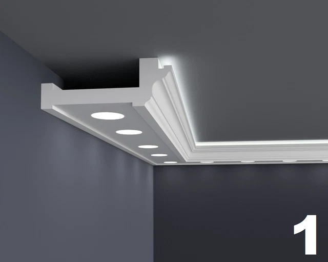 (26 metros) - Barra de estuco Techos Perfil para Iluminación Indirecta Pared