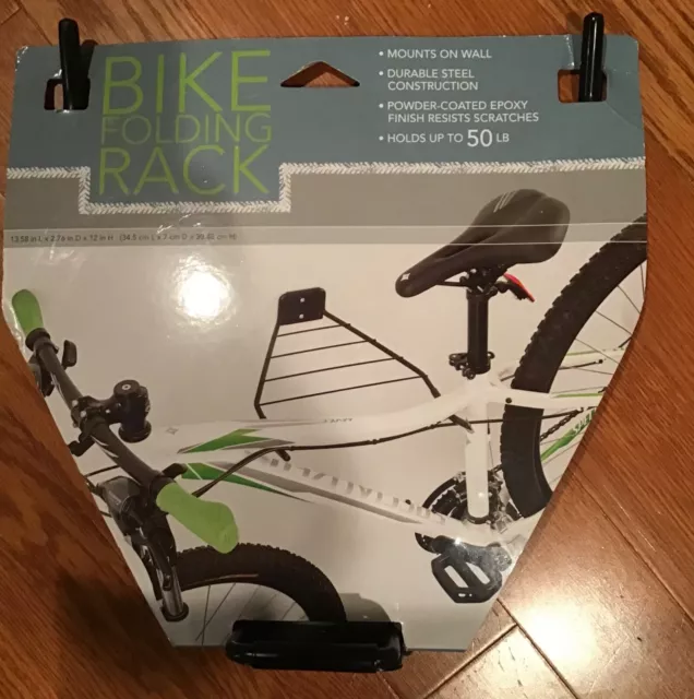 FOLDING BIKE RACK for Storage Holds up to 50 lbs Wall Mount Made of Steel