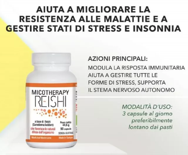 Integratore Alimentare A Base Di Ganoderma Lucidum/Reishi Biologico 90 Capsule