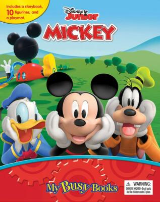 mickey mouse book with figurines