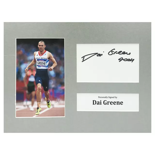 Signed Dai Greene Photo Display - 12x8 Olympic Icon +COA