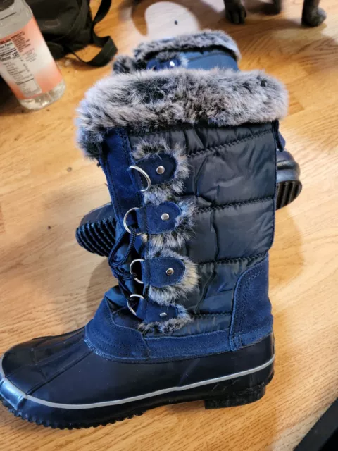 KHOMBU “Bryce” Boots Women's  Size 11  Blue Winter Snow Lace Up 12" tall