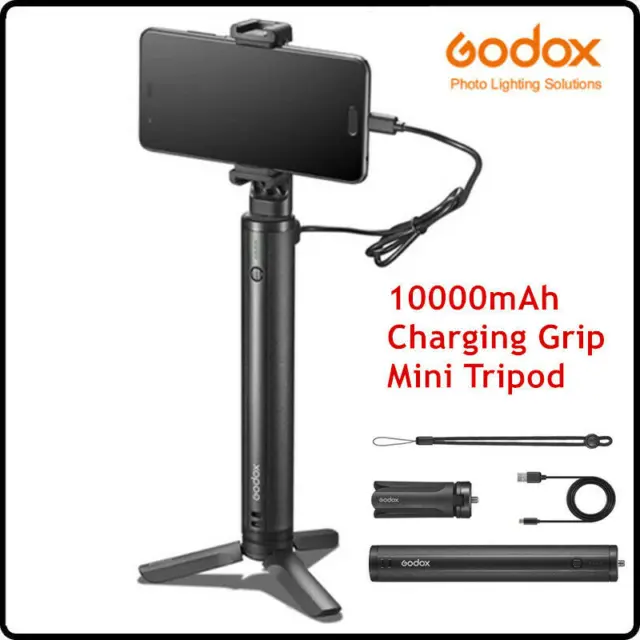 Godox BPC-01 10000mAh Tripod Stand Power bank Selfie Stick for Phone Video Gopro