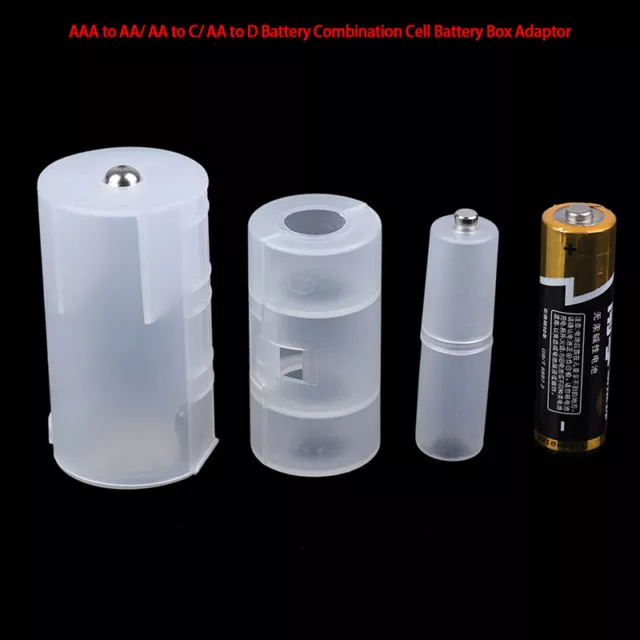3Pcs AAA to AA/ AA to C/ AA to D Battery Adaptor Holder Case Converter SwitY Hu
