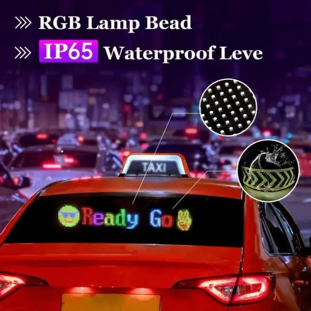 LED Matrix Panel USB 5V Scrolling Bright RGB Light Signs for Car Bluetooth App C 3