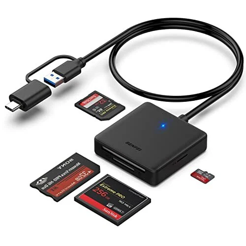 Lecteur de Carte mémoire BENFEI 4 in 1 USB-C vers SD Adaptateur de Lecteur de...