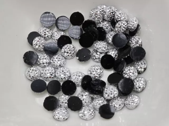 500 Silver Round Flatback Resin Dotted Rhinestone Gem beads 6mm 2