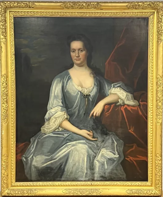 Huge MARIA VERELST Fine ANTIQUE OIL PAINTING CANVAS 17th CENTURY PORTRAIT