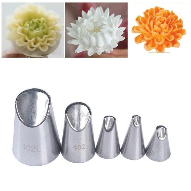5 piezas / Juego de boquilla de tuberías de hielo de crisantemo boquilla pastel decoración boca quién