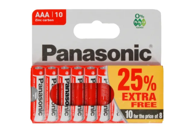 40 x AAA Genuine PANASONIC Zinc Carbon Batteries -LR03 1.5V MN2400