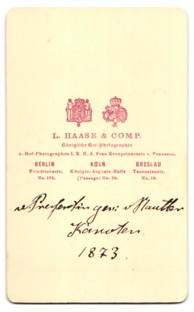 Fotografie L. Haase & Comp., Berlin, Friedrichstr. 178, Portrait stattlicher He 2