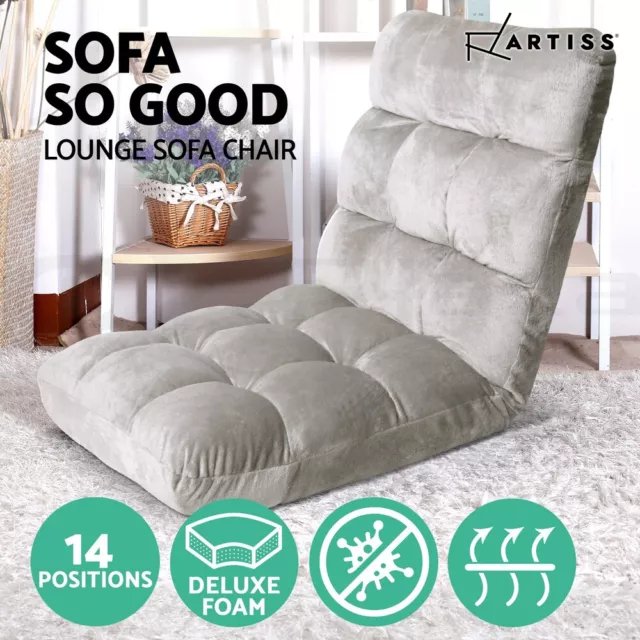 Artiss Lounge Sofa Bed Floor Recliner Futon Chaise Folding Couch Chair Grey