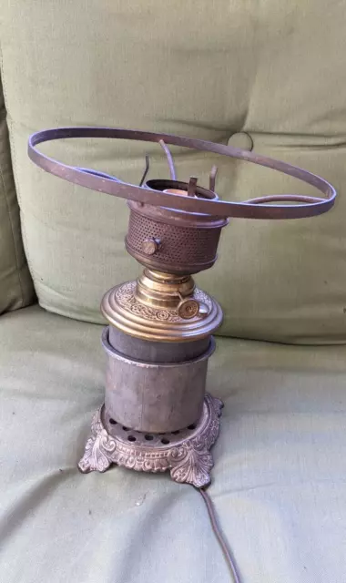 Antique Vintage Oil electrified Gone with the Wind Parlor Table Lamp For Parts